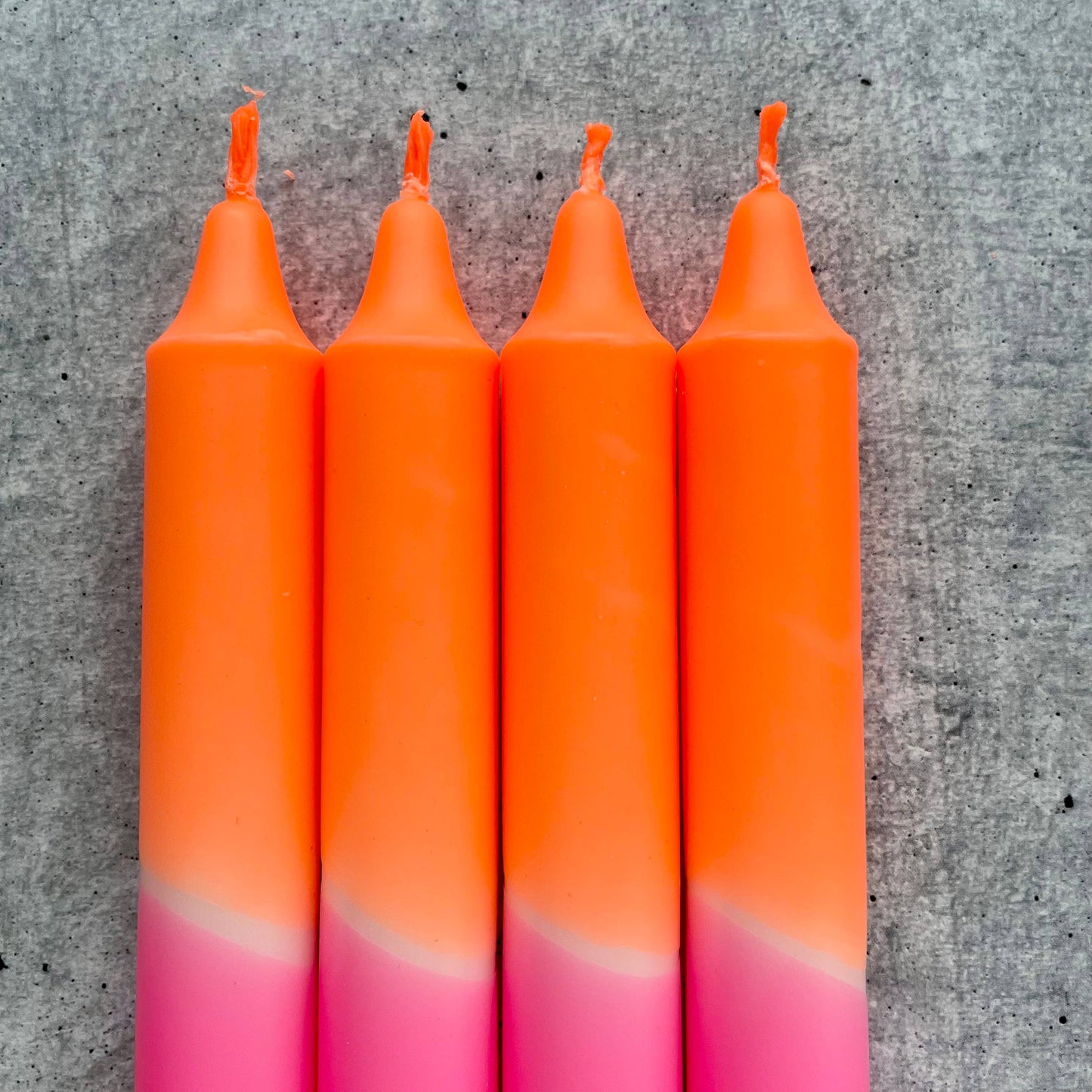 Dip Dye Kerzen - neon pinkorange