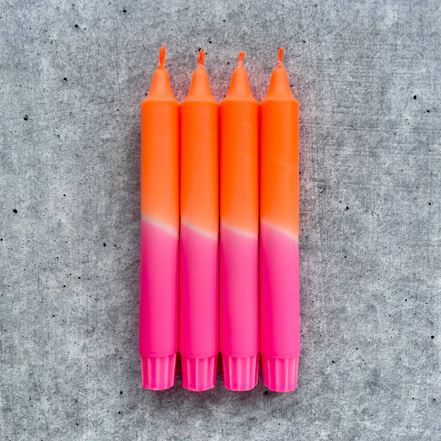 Dip Dye Kerzen - neon pinkorange